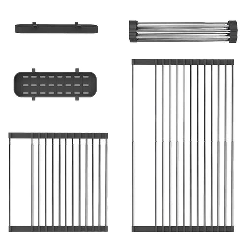 Roll-Up Dish Drying Rack - Heat-resistant, Stainless Steel, Holds 70 lbs