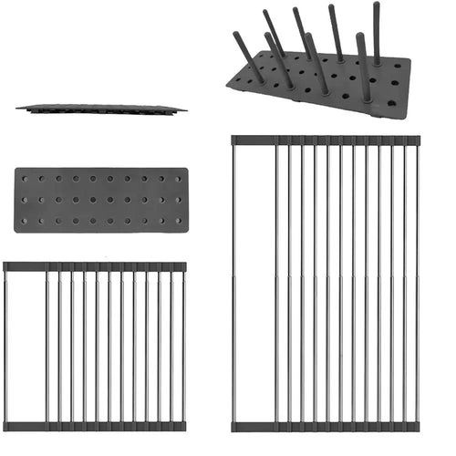 Roll-Up Dish Drying Rack - Heat-resistant, Stainless Steel, Holds 70 lbs