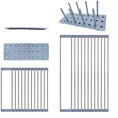 Roll-Up Dish Drying Rack - Heat-resistant, Stainless Steel, Holds 70 lbs