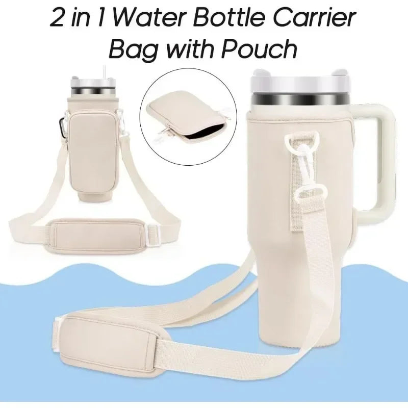 40 oz Stanely Cup Carrier - Includes pouch for phone, keys and cards!