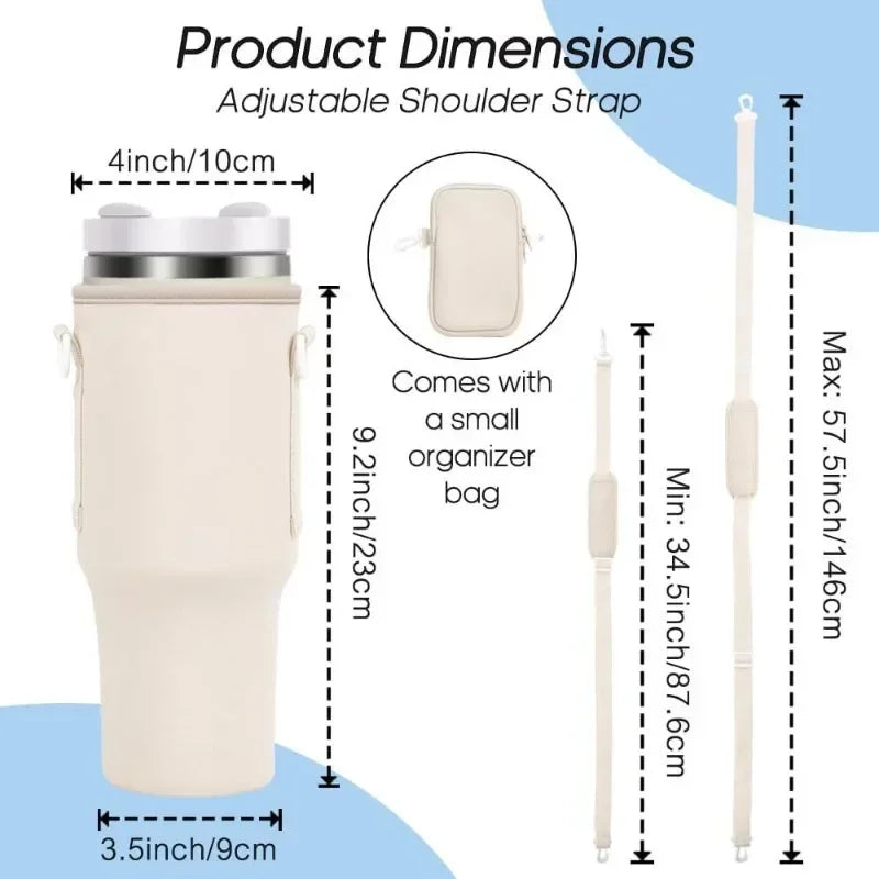 40 oz Stanely Cup Carrier - Includes pouch for phone, keys and cards!