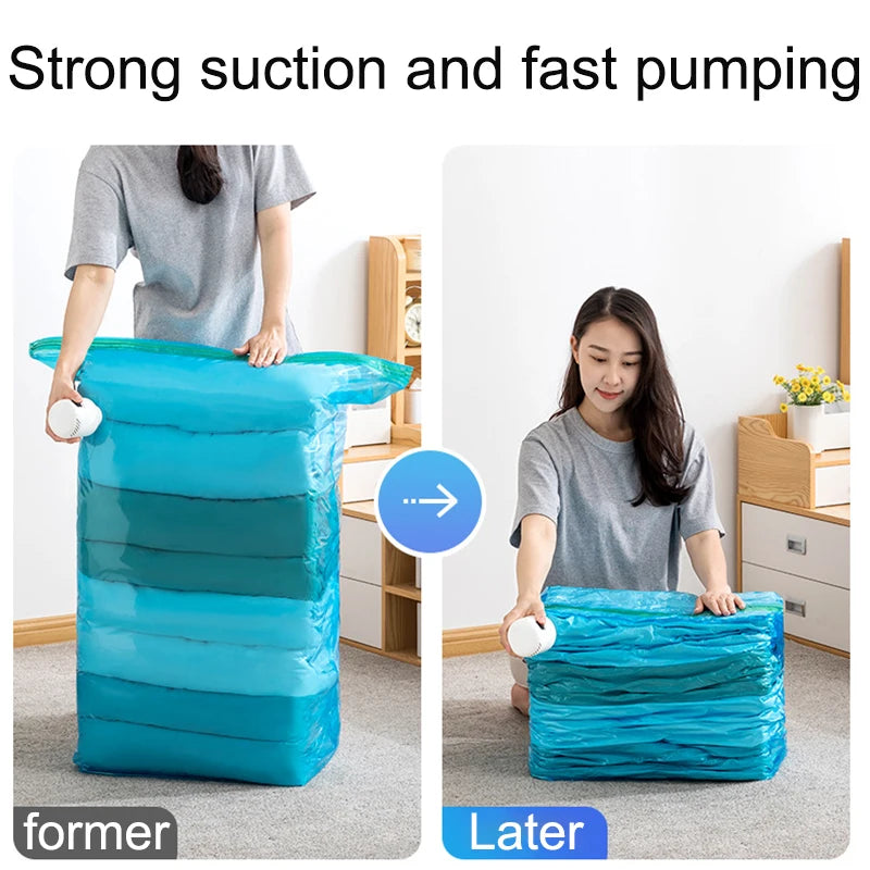 Vacuum Compression Bags and Electric Air Pump for Light Traveling