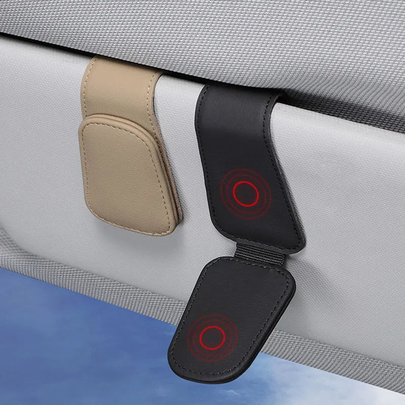 Magnetic Leather Sunglasses Holder - 100% Vegan and eco-friendly