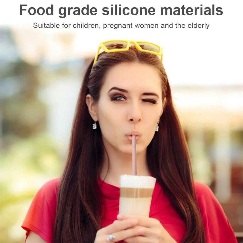 Silicone Snap Straw - Reusable + Eco-Friendly 1PC