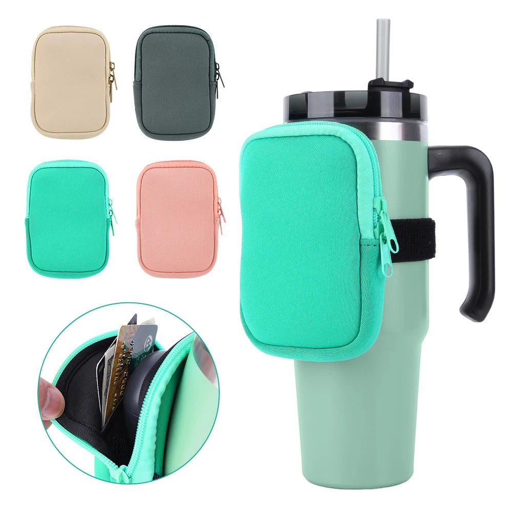 40 oz Stanely Cup Carrier - Includes pouch for phone, keys and cards!