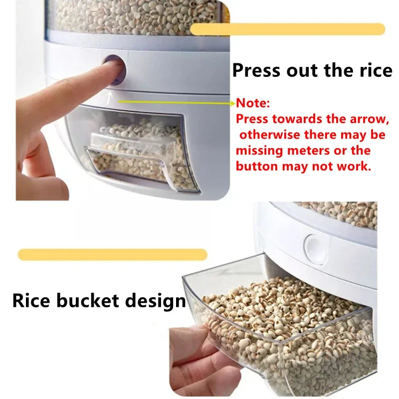 Rotating 6-in-1 Rice/Grain Dispenser