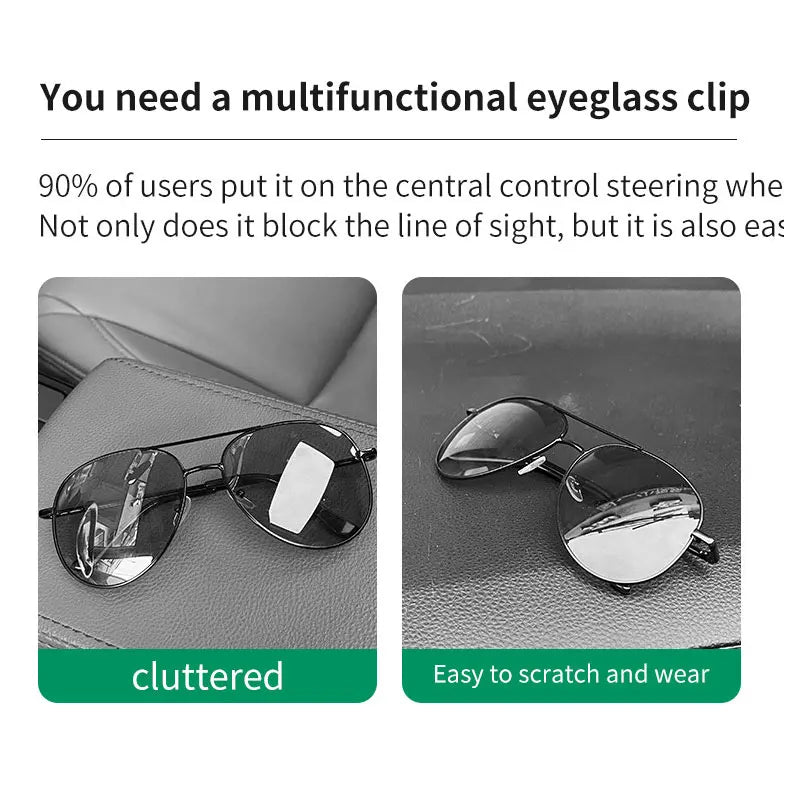 Magnetic Leather Sunglasses Holder - 100% Vegan and eco-friendly