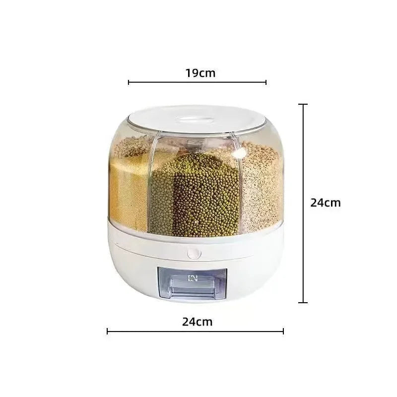 Rotating 6-in-1 Rice/Grain Dispenser