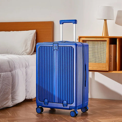 One Suitcase to Rule Them All - USB charger, phone holder, cup holder, bag holder, laptop sleeve, TSA lock
