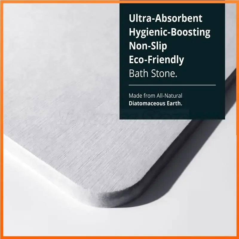 Diatomite Stone Bath Mat - Non-Slip, Fast Drying, Machine Washable